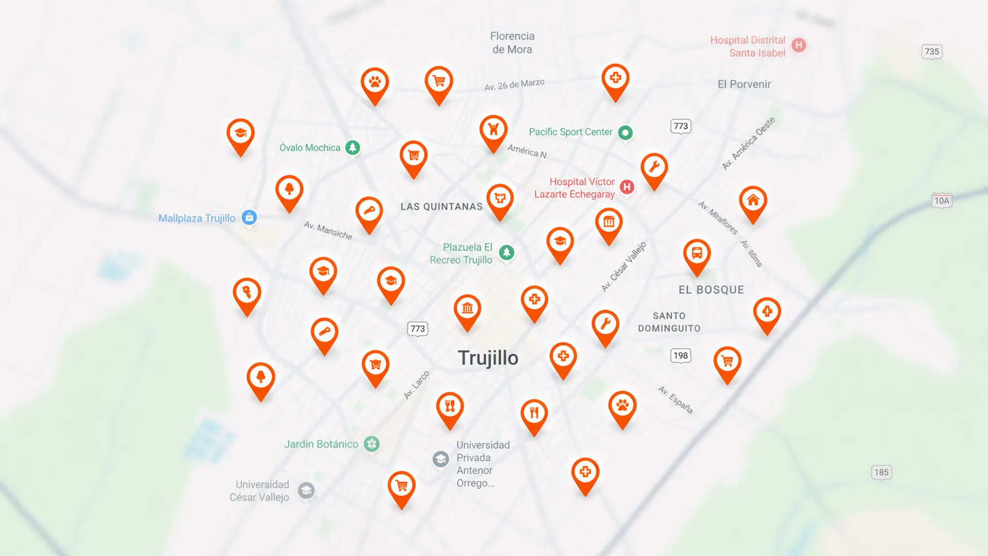 Mapa de ubicaciones de técnicos